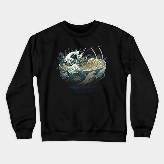 The Great Ramen Wave off Kanagawa Crewneck Sweatshirt by HideTheInsanity